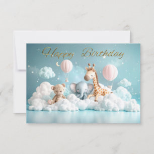 Baby-Giraffe mit all seinen Freunden Alles Gute zu Karte