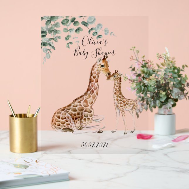 BABY GIRAFFE MOMMY GIRAFFE BABY SHOWER ACRYLSCHILD (Hochzeit)