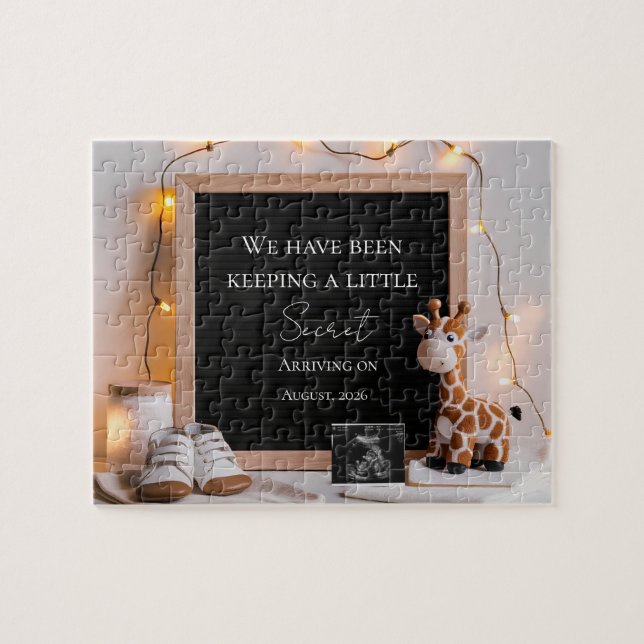  Baby Giraffe Neutral  pregnancy announcement  (Horizontal)