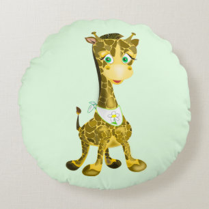 Baby Giraffe Round Pillow Rundes Kissen