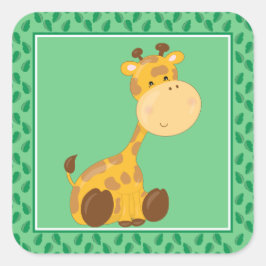 Baby Giraffe | Safari Animals Party Quadratischer Aufkleber