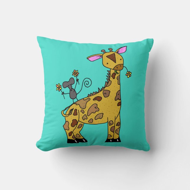 Baby-Giraffe und Mäusekissen Kissen (Vorderseite)