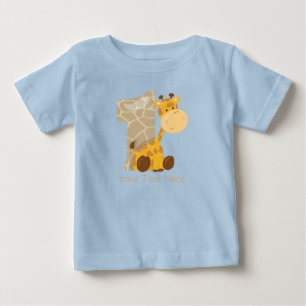 Baby-Giraffe und nummerieren ein personalisiertes Baby T-shirt