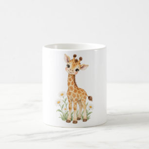 Baby-Giraffe unter Gänseblümchen Kaffeetasse