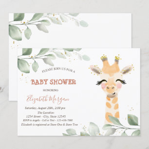 Baby-Giraffe verlässt Babyparty Einladung