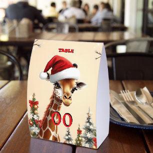 Baby-Giraffe-Weihnachts-Tischschild – Süße Feierta Tischaufsteller