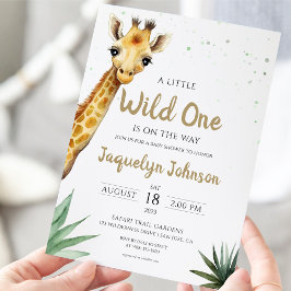 Baby Giraffe Wild One Safari Animal Baby Shower Einladung