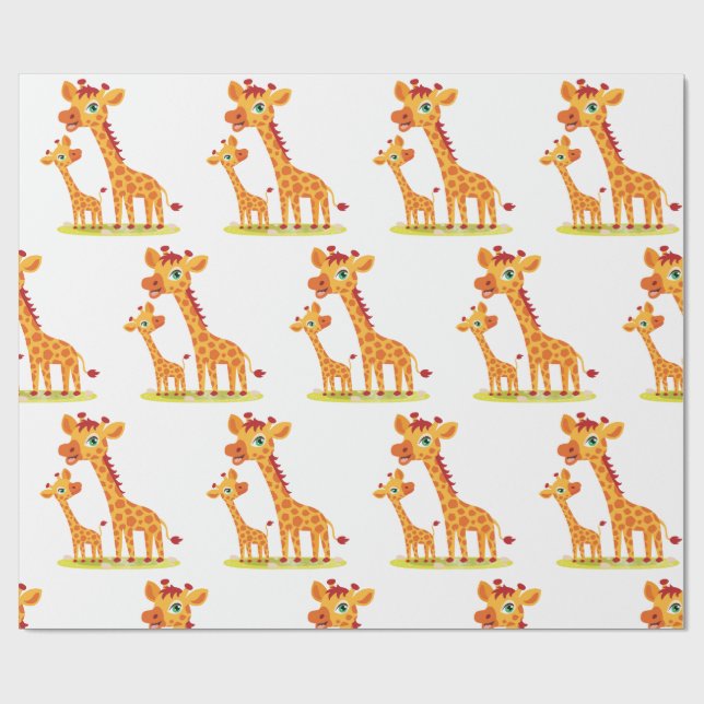 Baby Giraffe Wrapping Paper Geschenkpapier (Flach)