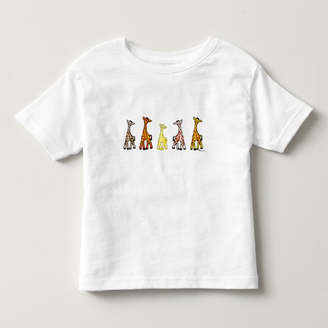 Baby-Giraffen in einem Reihen-Kleinkind-T - Shirt (Vorderseite)