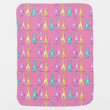 Baby-Giraffen-in Folge Baby-Rosa-Decke