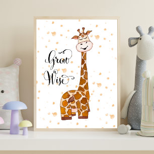 Baby-Giraffen-Kinderzimmer-Druck Wachse Weise Nied Poster
