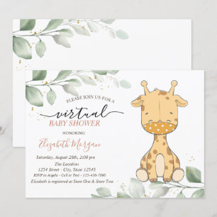 Baby-Giraffen-Maske Virtuelle Babyparty Einladung
