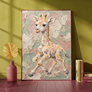 Baby-Giraffen-Pastell-Kinderzimmer-Kunstprint Poster