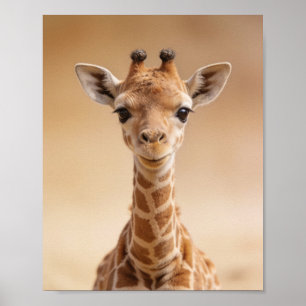 Baby-Giraffen-Porträt – Süße Nursery-Tier-Wand A Poster