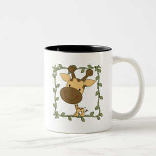 Baby-Giraffen-T-Shirts und Geschenke Zweifarbige Tasse