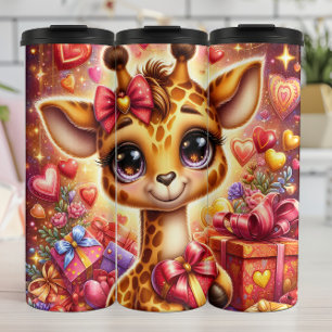 Baby-Giraffen-Valentinsgeschenkbox-Verpackung Thermosbecher
