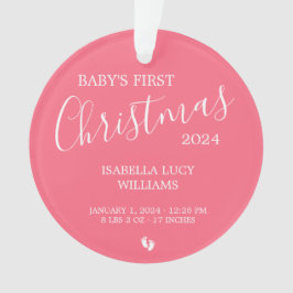 Baby Girl 1. Weihnachtsakrylverzierung mit Foto Ornament