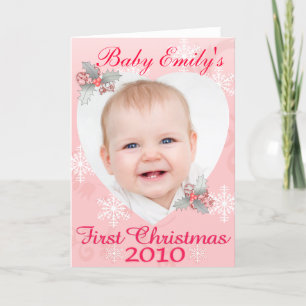 Baby Girl 1ère carte de Noël