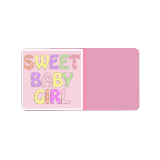 Baby Girl Address Label Adressaufkleber (Vorne)