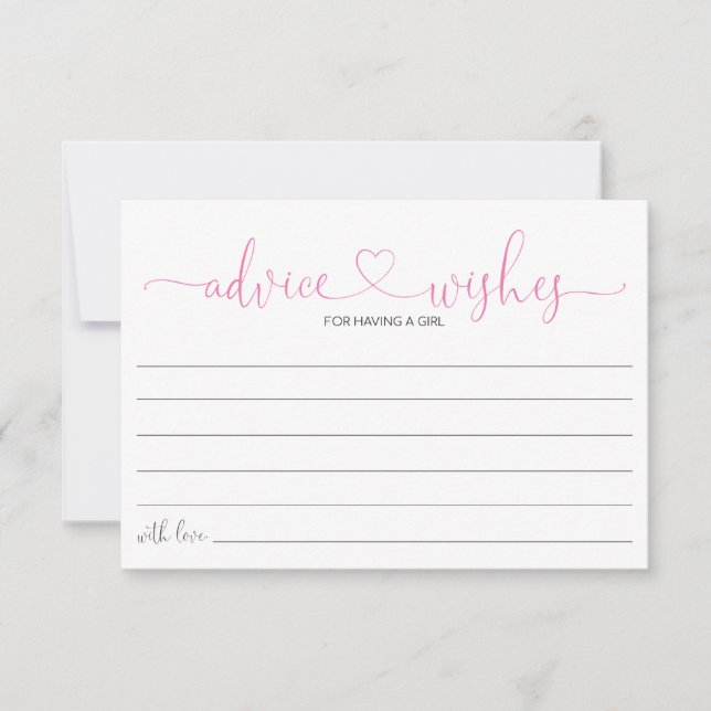 Baby Girl Advice Dusche Einladung (Vorderseite)