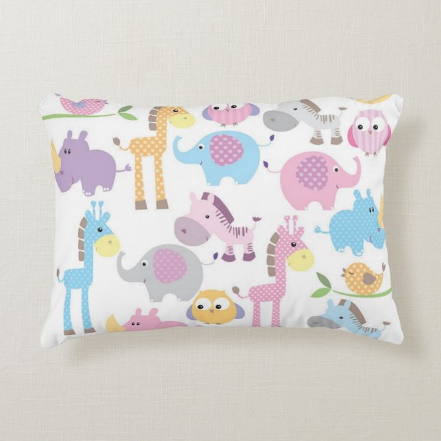 Baby Girl Animals Zierkissen (Vorderseite)