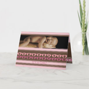 Baby Girl Annoucement Cute with your Foto Ankündigung