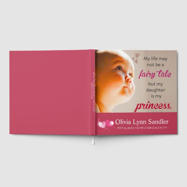 Baby Girl Announcement Guest Book | Personalized  Gästebuch (Voll)