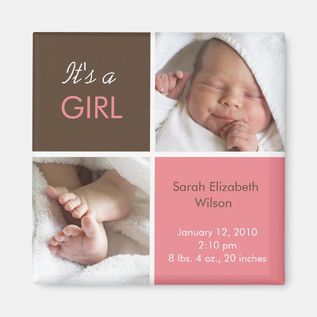 Baby Girl Announction Magnet (Vorne)