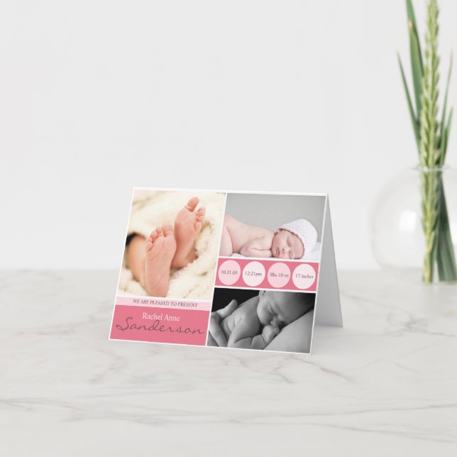 Baby Girl Announctions Cards Ankündigung (Vorderseite)