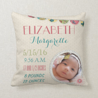 Baby Girl Announctions Foto Kissen