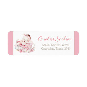 Baby Girl Baby Dusche Rücksendeadressen-Aufkleber