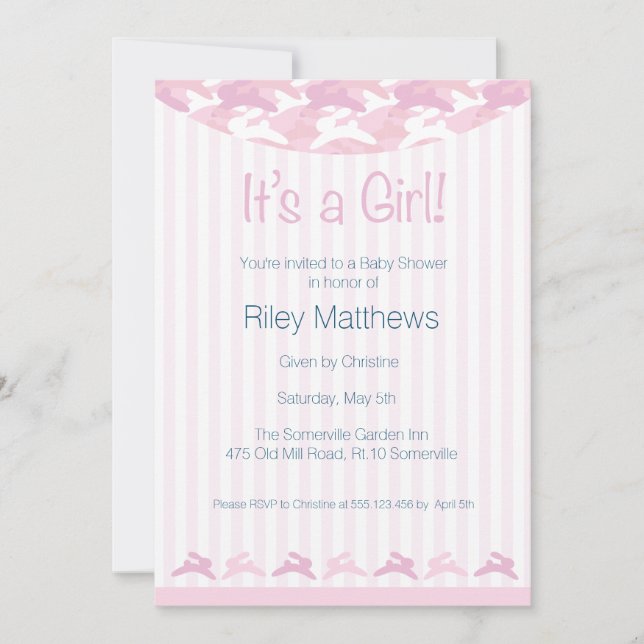 Baby Girl Baby Shower Einladung (Vorderseite)