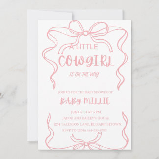 Baby Girl Baby Shower Einladung - Cowgirl Thema