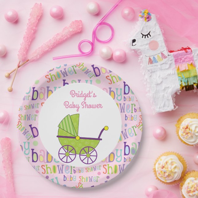 Baby Girl Babydusche 9 Zoll Pappteller (Party)