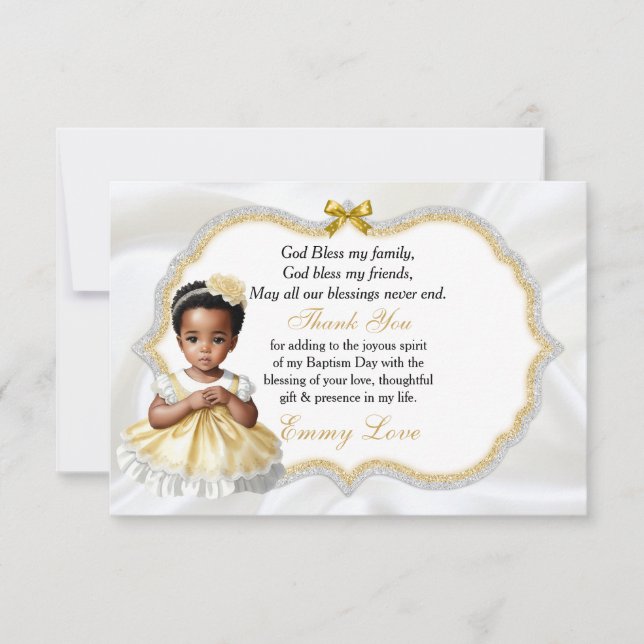 Baby Girl Baptism Christening Communation Danke (Vorderseite)