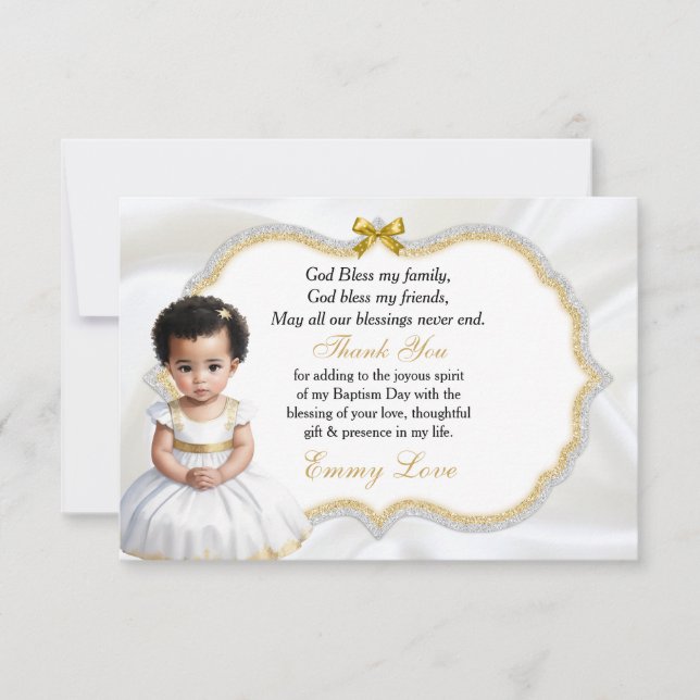 Baby Girl Baptism Christening Communation Danke (Vorderseite)