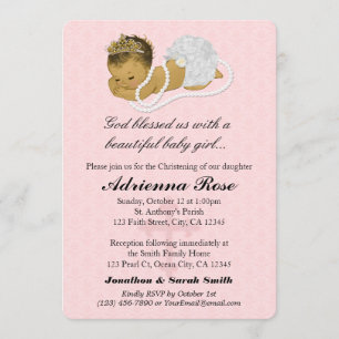 Baby Girl Baptism Christening Einladungen PINK 180
