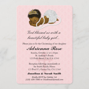 Baby Girl Baptism Christening Einladungen PINK 183