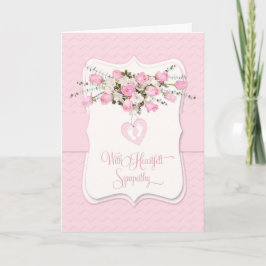 Baby Girl Beileid in Rosen und Tiny Feet Karte