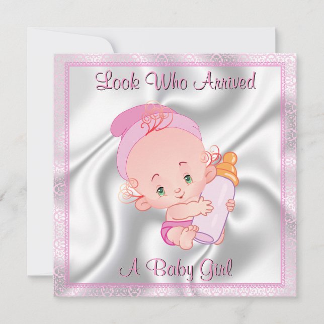 Baby Girl Birth Ankündigung (Vorderseite)