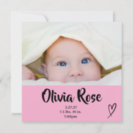 Baby Girl Birth Ankündigung