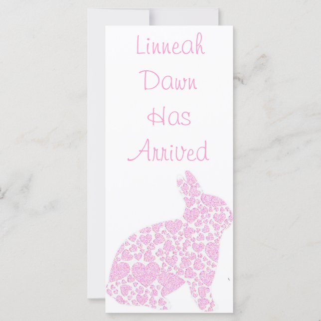Baby Girl Birth Ankündigung Lesezeichen Keepsakes (Vorderseite)