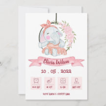 Baby Girl Birth Annoucement