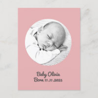 "Baby Girl Birth - Pink Foto & Name" - Brauch