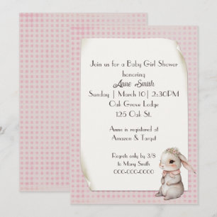 Baby Girl Boho Bunny Baby Dusche Einladung