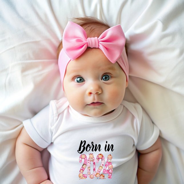 Baby-girl born in 2024 baby t-shirt (Baby- Girl Born in 2024)