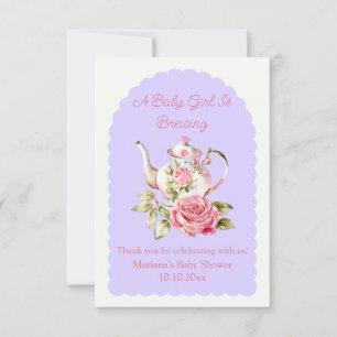 Baby Girl braut Blumentee Party Babydusche Dankeskarte