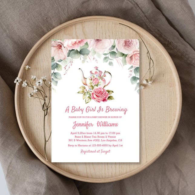 Baby Girl braut Blumentee Party Babydusche Einladung (Von Creator hochgeladen)