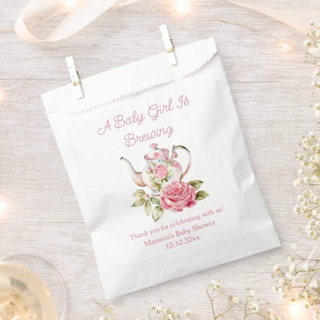 Baby Girl braut Blumentee Party Babydusche Geschenktütchen (Ausgeschnitten)