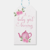 Baby Girl braut rosa Teekanne und Blume